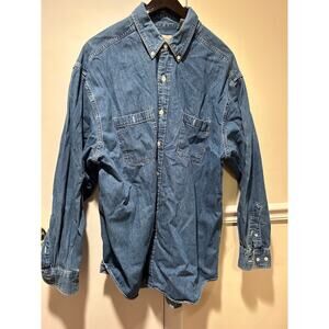 Vintage GH BASS & Co Mens large Shirt Button Down Denim Pocket